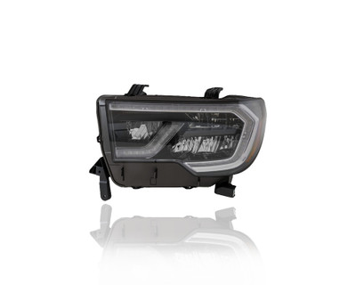 Headlight Assembly - Compatible/Replacement for '18-22 Toyota Sequoia SR5/TRD Sport/Limited/Pro - LED, Black - Left Hand - Driver - 811500C160