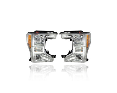 Headlight Assembly - Compatible/Replacement for '20-22 Ford F-250/350/450/550 XL/XLT/Lariat/King Ranch - Halogen, Chrome - Pair, Left Driver + Right Passenger Set - LC3Z13008A, LC3Z13008B Headlight Assembly - Compatible/Replacement for '20-22 Ford F-250/350/450/550 XL/XLT/Lariat/King Ranch - Halogen, Chrome - Pair, Left Driver + Right Passenger Set - LC3Z13008A, LC3Z13008B