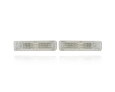Side Marker Light Assembly - Compatible/Replacement for '97-03 BMW 5-Series - Repeater, Clear/White - Pair, Left Driver + Right Passenger Set - 63142496299