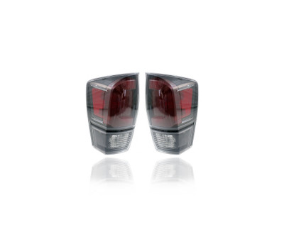 Tail Light Assembly - Compatible/Replacement for '20-23 Toyota Tacoma TRD Pro - Halogen, Black Trim Bezel - Pair, Left Driver + Right Passenger Set - 8155004230, 8156004230 - CAPA
