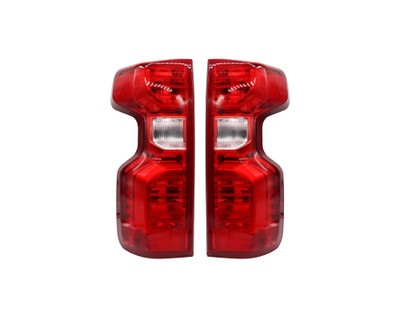 Tail Light Assembly - Compatible/Replacement for '19-22 Chevrolet Silverado 1500 - Halogen - Pair, Left Driver + Right Passenger Set - 84752979