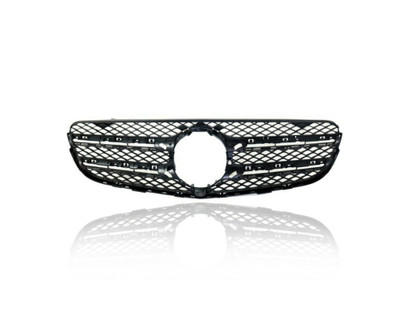 Grille - Compatible/Replacement for '16-19 Mercedes-Benz GLC300 SUV - Black Frame Insert With Camera Hole, Emblem Provision - 2538882100