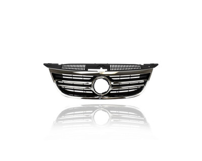 Grille - Compatible/Replacement for '09-11 Volkswagen VW Tiguan - Chrome Frame Black Insert, Emblem Provision - 5N0853651C2ZZ