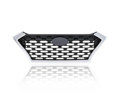 Grille - Compatible/Replacement for '19-21 Hyundai Tucson SE/Value/SEL/Sport - Silver Frame, Black Trim Insert Without Camera Hole, Emblem Provision - 86350D3500, CAPA Grille - Compatible/Replacement for '19-21 Hyundai Tucson SE/Value/SEL/Sport - Silver Frame, Black Trim Insert Without Camera Hole, Emblem Provision - 86350D3500, CAPA