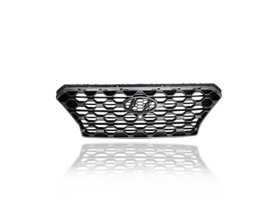 Grille - Compatible/Replacement for '19-20 Hyundai Santa Fe Limited/Ultimate - Chrome Frame Black Insert With Camera Hole, Emblem Provision - 86350S2110