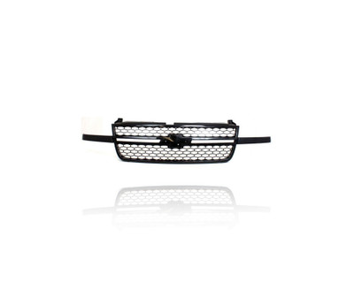 Grille For 15276048 06-07 Chevrolet Silverado SS (Without Dale Earnhardt Package) - Front, Matte Black, Without Black Frame + Moulding, With Emblem Provision