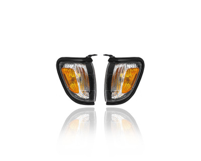 Cornering Light Assembly For 01-04 Toyota Tacoma - Both Pair Left Driver Right Passenger Set, Black - 8161004090C0, 8162004090C0 Cornering Light Assembly For 01-04 Toyota Tacoma - Both Pair Left Driver Right Passenger Set, Black - 8161004090C0, 8162004090C0
