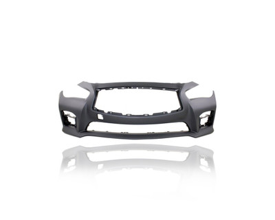 Bumper Cover - Compatible/Replacement for '14-17 Infiniti Q50/Hybrid Sport/Red 400 - Front, Primed Without Sensor Hole, 620224HD0H Bumper Cover - Compatible/Replacement for '14-17 Infiniti Q50/Hybrid Sport/Red 400 - Front, Primed Without Sensor Hole, 620224HD0H