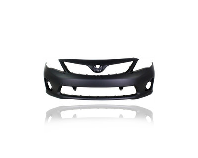 Bumper Cover - Compatible/Replacement for '11-13 Toyota Corolla S/XRS (North American-Built) - Front, Primed With Spoiler Hole, 5211903902 CAPA
