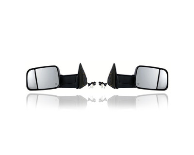 Door Mirror Compatible/Replacement for '10-12 Dodge/RAM Pickup 1500/2500/3500 Powered, Heated With Signal Lamp, Extendable Textured Black Pair, Left Driver + Right Passenger Set 55372070AK, 68033734AK Door Mirror Compatible/Replacement for '10-12 Dodge/RAM Pickup 1500/2500/3500 Powered, Heated With Signal Lamp, Extendable Textured Black Pair, Left Driver + Right Passenger Set 55372070AK, 68033734AK