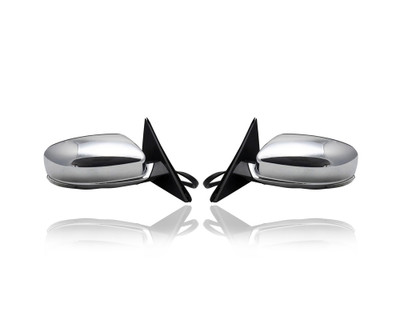 Door Mirror Compatible/Replacement for '11-19 Chrysler 300 Powered, Memory With Signal/Puddle Lamp, Auto-Dim, Blind Spot Detection, Chrome Pair, Left Driver + Right Passenger Set 57010420AJ 57010421AJ