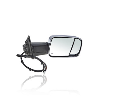 Door Mirror - Compatible/Replacement for '19-20 RAM 1500 With Towing Package - Heated With Blind Spot Detection, Signal/Puddle Lamp, Memory, Chrome - Right Hand - Passenger - 68276478AE