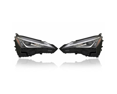 Headlight - Compatible/Replacement for '19-22 Lexus UX200/250h - LED Without Fog Lamp, Single Beam Chrome Trim Interior - Pair, Left Driver + Right Passenger Set - 8114076220, 8107076220 CAPA Headlight - Compatible/Replacement for '19-22 Lexus UX200/250h - LED Without Fog Lamp, Single Beam Chrome Trim Interior - Pair, Left Driver + Right Passenger Set - 8114076220, 8107076220 CAPA