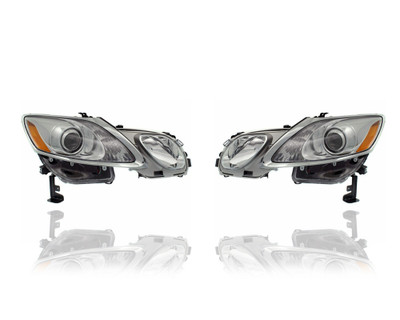 Headlight - Compatible/Replacement for '07-11 Lexus GS350/430/460 - Halogen Without Washer Bracket/Adaptive Light System - Pair, Left Driver + Right Passenger Set - 8114030B61, 8107030B72 CAPA Headlight - Compatible/Replacement for '07-11 Lexus GS350/430/460 - Halogen Without Washer Bracket/Adaptive Light System - Pair, Left Driver + Right Passenger Set - 8114030B61, 8107030B72 CAPA