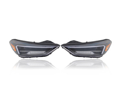 Headlight Assembly Compatible/Replacement for '19-21 Hyundai Tucson Sport/Limited/Ultimate LED With LED Daytime Running Light Pair, Left Driver + Right Passenger Set 92102D3750, 92101D3750 CAPA Headlight Assembly Compatible/Replacement for '19-21 Hyundai Tucson Sport/Limited/Ultimate LED With LED Daytime Running Light Pair, Left Driver + Right Passenger Set 92102D3750, 92101D3750 CAPA
