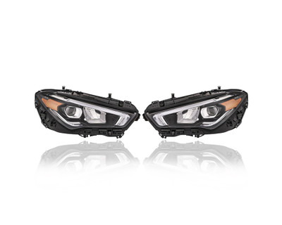 Headlight Assembly - Compatible/Replacement for '20-23 Mercedes-Benz CLA250/35/45 - LED With Adaptive Light System - Pair, Left Driver + Right Passenger Set - 1189069600, 1189069500 CAPA Headlight Assembly - Compatible/Replacement for '20-23 Mercedes-Benz CLA250/35/45 - LED With Adaptive Light System - Pair, Left Driver + Right Passenger Set - 1189069600, 1189069500 CAPA