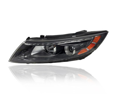 Headlight Assembly - Compatible/Replacement for '14-16 Kia Optima Hybrid Base/LX - Halogen With LED Daytime Running Light - Left Hand - Driver - 921014U620 CAPA
