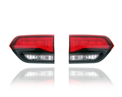 Tail Light Assembly - Compatible/Replacement for '14-22 Jeep Grand Cherokee/WK SRT/Trackhawk - On Liftgate, Black Trim - Pair, Left Driver + Right Passenger Set - 68142944AJ, 68142945AJ Tail Light Assembly - Compatible/Replacement for '14-22 Jeep Grand Cherokee/WK SRT/Trackhawk - On Liftgate, Black Trim - Pair, Left Driver + Right Passenger Set - 68142944AJ, 68142945AJ