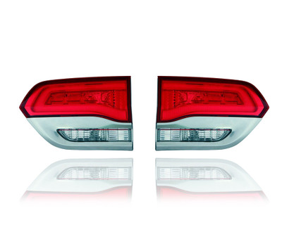 Tail Light Assembly Compatible/Replacement for '14-22 Jeep Grand Cherokee/WK Halogen On Liftgate, Gray Trim Without Platinum Insert Pair, Left Driver + Right Passenger Set 68236136AF, 68236137AF