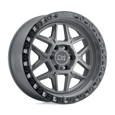 Kelso - Cast Aluminum, Battleship Gray With Black Ring, 17X9, 6X5.5, -12mm, 195338012679