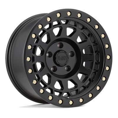 Primm - Cast Aluminum, Matte Black With Brass Bolts, 17X9, 8X6.5, 0mm, 195338012822