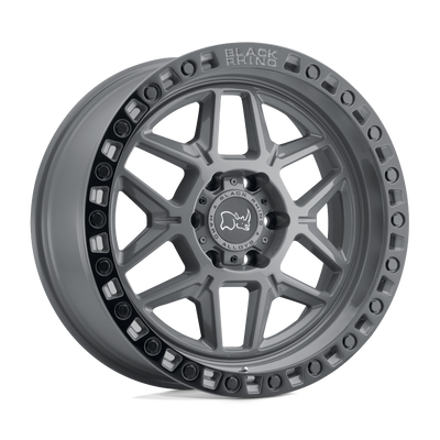 Kelso - Cast Aluminum, Battleship Gray With Black Ring, 20X9, 6X5.5, 0mm, 195338163647