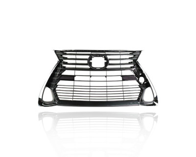 Grille - Compatible/Replacement for '16-20 Lexus GS200t/300/350/450h Base - Chrome Frame, Black Bar Insert Without Sensor Hole - 5310130860 CAPA Grille - Compatible/Replacement for '16-20 Lexus GS200t/300/350/450h Base - Chrome Frame, Black Bar Insert Without Sensor Hole - 5310130860 CAPA