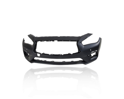 Bumper Cover - Compatible/Replacement for '18-23 Infiniti Q50/Hybrid Base/Pure/Luxe/Sensory - Front, Primed With Sensor Hole - 620226HH1H CAPA Bumper Cover - Compatible/Replacement for '18-23 Infiniti Q50/Hybrid Base/Pure/Luxe/Sensory - Front, Primed With Sensor Hole - 620226HH1H CAPA