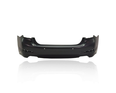 Bumper Cover - Compatible/Replacement for '17-20 BMW 540i Sedan Base - Rear, Primed With Sensor Hole, Without Chrome Trim Hole - 51127475594