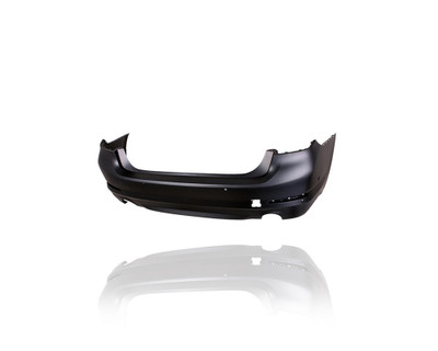 Bumper Cover - Compatible/Replacement for '17-20 BMW 530e/530i/540d Sedan Base - Rear, Primed With 6x Sensor, Without Chrome Trim Hole - 51127475595