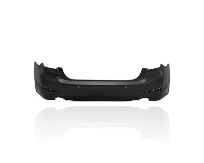 Bumper Cover - Compatible/Replacement for '17-20 BMW 530e/530i/540d Sedan Base - Rear, Primed With 4-Sensor Hole, Without Chrome Trim Hole, 51127475595