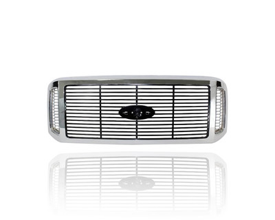 Grille - Compatible/Replacement for '06-07 Ford F-Series Super Duty - Front, Chrome/Black With Bright/Billet, 6C3Z8200AAA