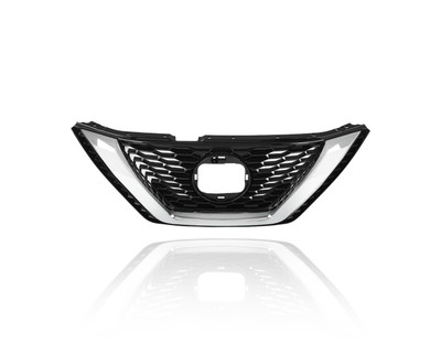 Grille - Compatible/Replacement for '20-22 Nissan Rogue Sport/Qashqai S/SV - Main, Chrome Frame, Black Insert Without Camera Hole, 623106MR0A, CAPA Grille - Compatible/Replacement for '20-22 Nissan Rogue Sport/Qashqai S/SV - Main, Chrome Frame, Black Insert Without Camera Hole, 623106MR0A, CAPA
