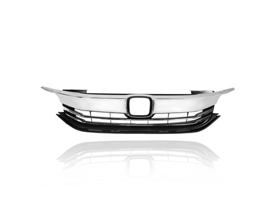 Grille - Compatible/Replacement for '16-17 Honda Accord Sedan - Main Upper, Chrome Shell Black Frame Insert, 71121T2FA51