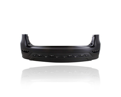 Bumper Cover - Compatible/Replacement for '13-16 Nissan Pathfinder S - Rear Primed Without Sensor/Tow Hitch Hole, 850223KA0H