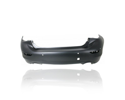 Bumper Cover - Compatible/Replacement for '14-17 Infiniti Q50/Hybrid Premium/Signature/Sport/Redsport400 - Rear, Primed With Sensor Hole, 850224GB0H, CAPA