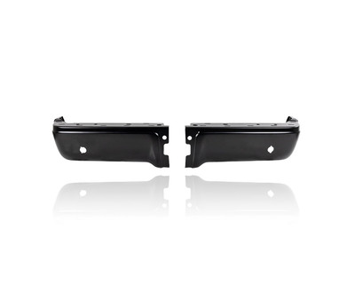 Bumper Face Bar - Compatible/Replacement for '09-14 Ford F-150 Standard Bed - Rear Pair, Left Driver + Right Passenger Set Black With Sensor Hole, 9L3Z17906DPTM, CAPA-Diamond Standard