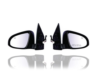 Door Mirror For 8791002F91C0; 8791002190C0 14-18 Toyota Corolla - Pair, Both Left Hand Driver + Right Hand Passenger Set, Power, Heated, Without Signal-Lamp, Paint-to-Match (Unpainted)