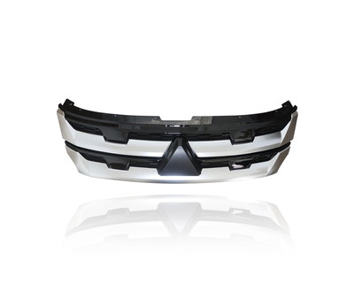 Grille Molding - Compatible/Replacement for '20-23 Mitsubishi Outlander Sport/RVR - Main Upper Silver Trim Black Insert, 7450B399