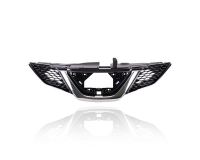 Grille Molding - Compatible/Replacement for '18-19 Nissan Rogue Sport/Qashqai SV/SL - Main, Chrome Frame Black Insert With Camera Hole, 623106MG5B, CAPA