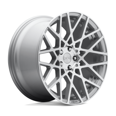 R110 BLQ - 18in, Cast Aluminum, Gloss Silver Machined, 18X8.5, 5X112, 35mm, 194933088850, 194933088850
