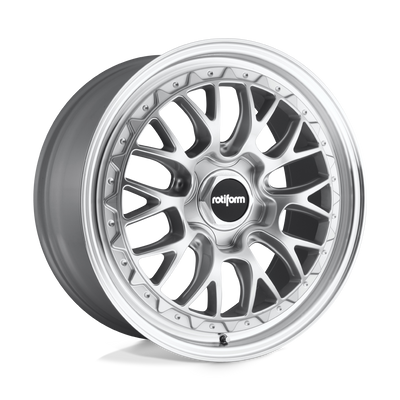 R155 LSR - 18in, Cast Aluminum, Gloss Silver Machined, 18X8.5, 5X112, 45mm, 194933087433, 194933087433