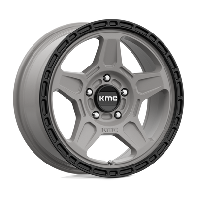 Alpine - 16in, Cast Aluminum, Satin Gray W/ Black Lip, 16X7, 5X4.5, 15mm, 885463816616, 885463816616