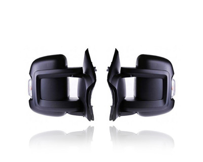 Door Mirror For 14-20 Ram ProMaster Cargo Van - Manual, Non-Heated, With Signal, Black - Pair, Left Driver + Right Passenger Set - 5VE98JXWAF, 5VE99JXWAE