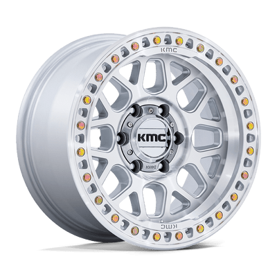 GRS - 17in, Cast Aluminum, Gloss Silver W/ Machined Face, 17X9, 6X5.5, 18mm, 194933376858, 194933376858