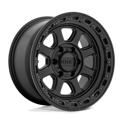 Chase - 17in, Cast Aluminum, Satin Black W/ Gloss Black Lip, 17X9, 6X5.5, -12mm, 194933102211, 194933102211
