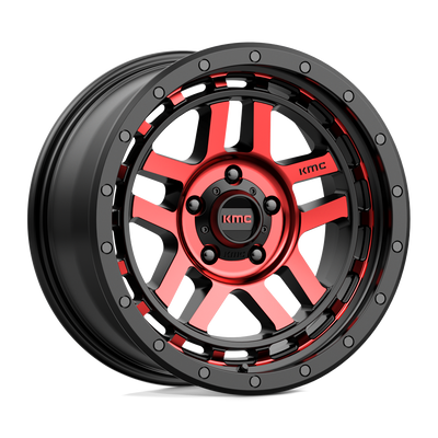 Recon - 18in, Cast Aluminum, Gloss Black Mach W/ Red Tint, 18X8.5, 5X5.0, 0mm, 194933005888, 194933005888