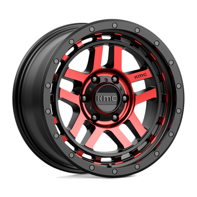 Recon - 18in, Cast Aluminum, Gloss Black Mach W/ Red Tint, 18X8.5, 6X5.5, 0mm, 194933005758, 194933005758