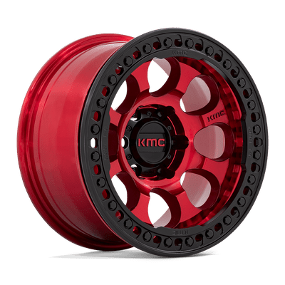 Riot Beadlock - 17in, Cast Aluminum, Candy Red W/ Satin Black Ring, 17X8.5, 6X135, 0mm, 194933216246, 194933216246