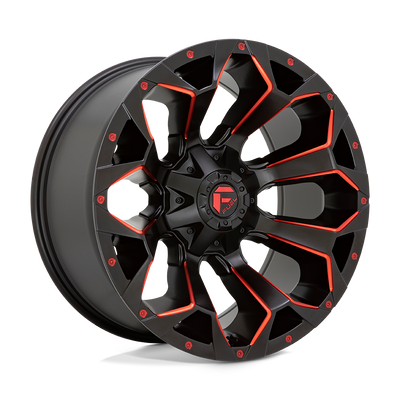 Assault - 17in, Cast Aluminum, Matte Black Red Milled, 17X9, 5X4.5/5.0, 1mm, 194933161386,, 194933161386